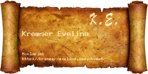Kremser Evelina névjegykártya